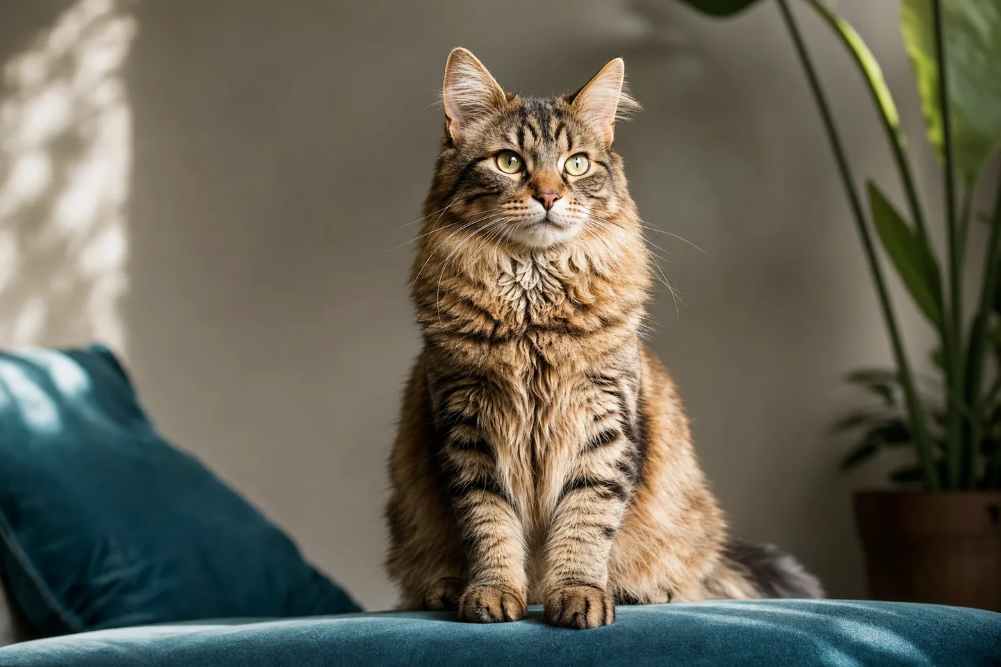 Chat en pleine santé au pelage brillant, symbole de protection intégrale